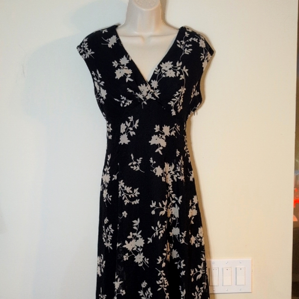 Anne Klein Floral Chiffon A-line Dress